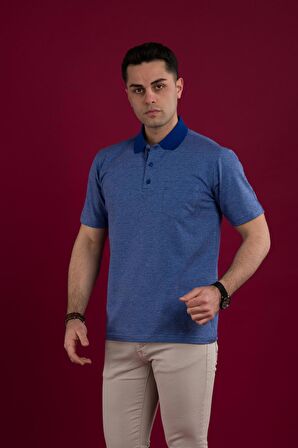 WOOLEN WORLD KLASİK KALIP POLO YAKA CEPLİ DOKULU ERKEK T-SHİRT