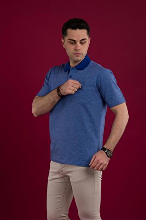 WOOLEN WORLD KLASİK KALIP POLO YAKA CEPLİ DOKULU ERKEK T-SHİRT