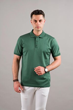 NEHİR by Faruk Ülker Polo Yaka Çıt Çıtlı Merserize Süperfine Cotton Erkek T-Shirt 