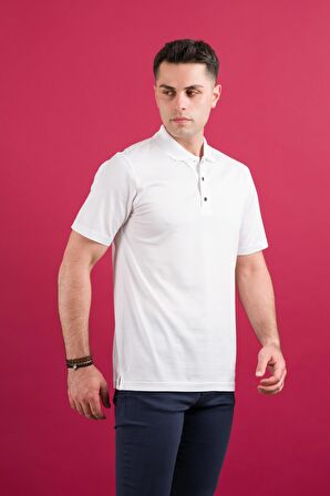 NEHİR by Faruk Ülker Polo Yaka Çıt Çıtlı Merserize Süperfine Cotton Erkek T-Shirt 