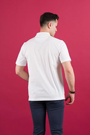 NEHİR by Faruk Ülker Polo Yaka Çıt Çıtlı Merserize Süperfine Cotton Erkek T-Shirt 