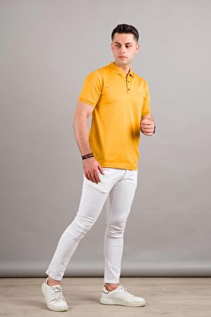 NEHİR by Faruk Ülker Polo Yaka Çıt Çıtlı Merserize Süperfine Cotton Erkek T-Shirt 