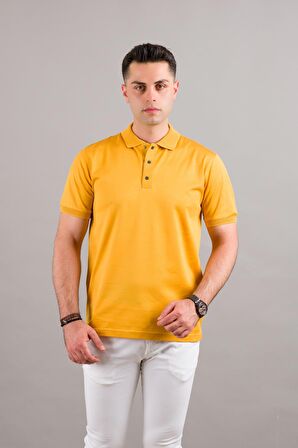 NEHİR by Faruk Ülker Polo Yaka Çıt Çıtlı Merserize Süperfine Cotton Erkek T-Shirt 