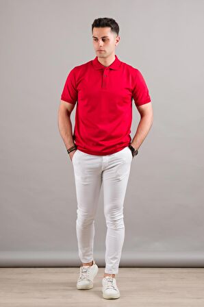 NEHİR by Faruk Ülker Polo Yaka Çıt Çıtlı Merserize Süperfine Cotton Erkek T-Shirt 