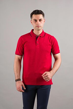 NEHİR by Faruk Ülker Polo Yaka Çıt Çıtlı Lacost Kumaş Pamuklu Erkek T-Shirt 