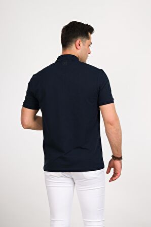 REGULAR FİT FERMUARLI POLO YAKA PAMUKLU ERKEK T-SHİRT