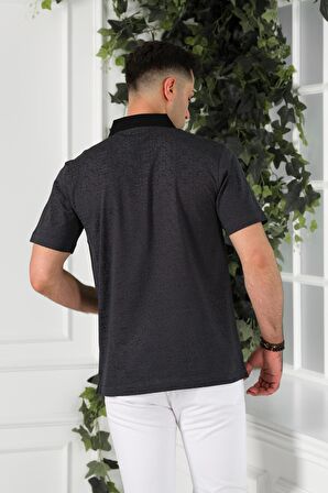 NEHİR by Faruk Ülker Polo Yaka Cepli Desenli Merserize Süperfine Cotton Erkek T-Shirt 