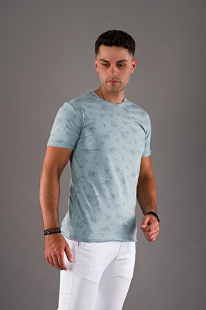 SLİMFİT BASKILI PAMUKLU ERKEK PENYE T-SHİRT