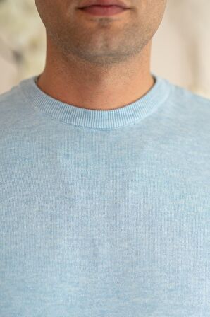 SIFIR YAKA PAMUKLU SLİMFİT BASİC ERKEK TRİKO KAZAK