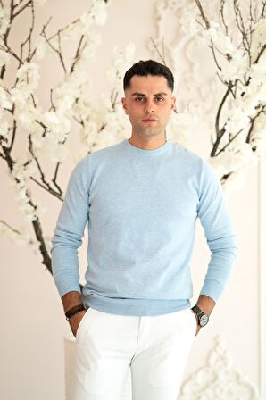 SIFIR YAKA PAMUKLU SLİMFİT BASİC ERKEK TRİKO KAZAK