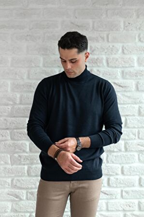 BRNG YARIM BALIKÇI SLİMFİT LİKRALI ERKEK KAZAK