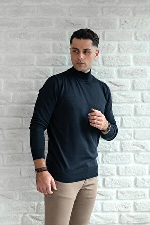 BRNG YARIM BALIKÇI SLİMFİT LİKRALI ERKEK KAZAK