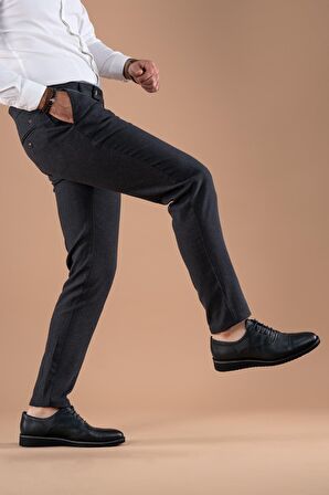 SLİMFİT KIŞLIK ARMÜRLÜ PAMUKLU GABARDİN PANTOLON