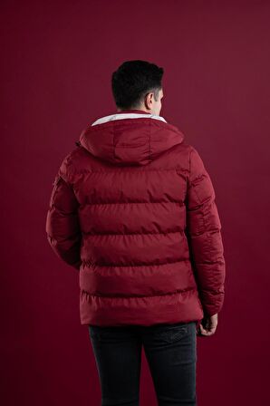 SLİMFİT KAPŞONLU ASTARLI ERKEK ŞİŞME PUFFER MONT