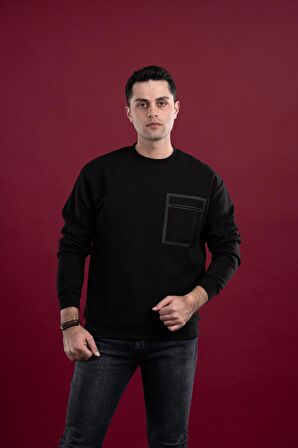 OVERSİZE BASKILI PAMUKLU ERKEK SWEATSHİRT