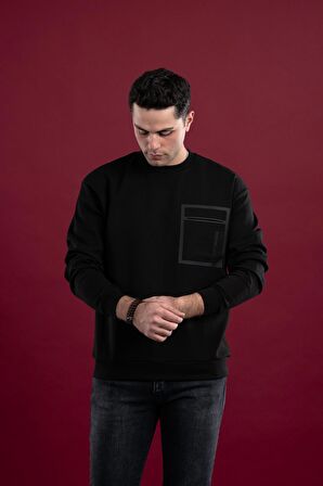 OVERSİZE BASKILI PAMUKLU ERKEK SWEATSHİRT