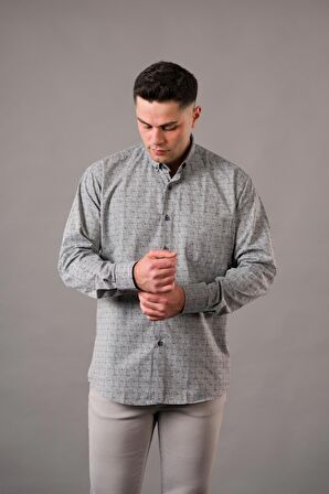 BİCAN GENİŞ KESİM CEPLİ DESENLİ KALIN KUMAŞ KIŞLIK ERKEK GÖMLEK