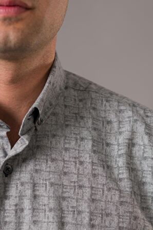 BİCAN GENİŞ KESİM CEPLİ DESENLİ KALIN KUMAŞ KIŞLIK ERKEK GÖMLEK