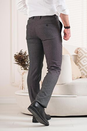 ECER REGULAR FİT KUŞ GÖZÜ DESENLİ ERKEK KUMAŞ PANTOLON