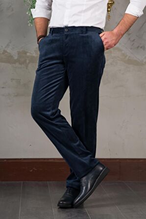 İNCE FİTİLLİ REGULAR KESİM BORU PAÇA ERKEK KADİFE PANTOLON