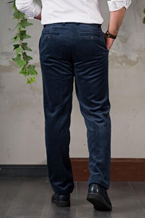 İNCE FİTİLLİ REGULAR KESİM BORU PAÇA ERKEK KADİFE PANTOLON