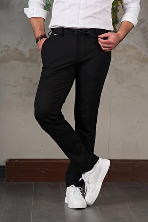 ECER LİKRALI BELİ LASTİKLİ İPLİKLİ KIŞLIK KUMAŞ ERKEK JOGGER PANTOLON 