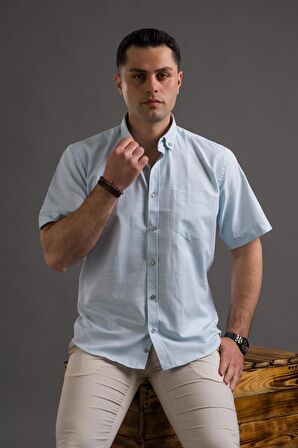 ADVANTE KISA KOL CEPLİ RAHAT KESİM YAKA DÜĞMELİ İNCE YAZLIK ERKEK GÖMLEK