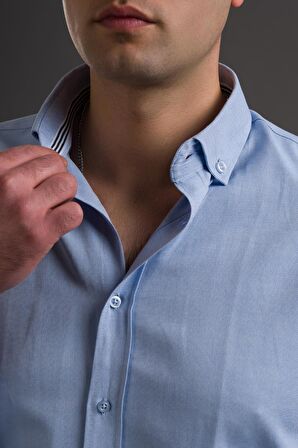 ADVANTE SLİMFİT DÜĞMELİ YAKA UZUN KOL ERKEK GÖMLEK