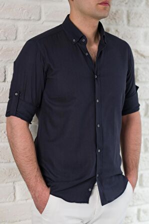 ADVANTE YAKA DÜĞMELİ DOKULU SLİMFİT ERKEK GÖMLEK