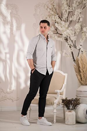 PAUL MARTİN CANADİAN REGULAR FİT LİKRALI PAMUKLU YAKA DÜĞMELİ ERKEK GÖMLEK