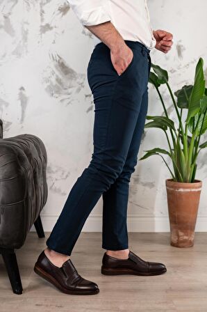 NOTRA SLİMFİT DAR PAÇA ERKEK YAZLIK GABARDİN CHİNO PANTOLON