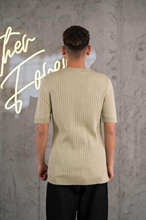 SLİMFİT LİKRALI SIFIR YAKA ERKEK TRİKO T-SHİRT