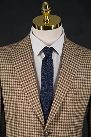 Sir Regular Fit Torba Cep Ekoseli Çift Yırtmaç Yarım Astarlı Erkek Tek Ceket