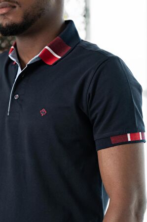 Paul Martin Regular Fit Desenli Polo Yaka Pamuklu Lakost Kumaş Kısa Kol Erkek T-shirt