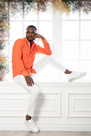 Paul Martin Slim Fit Gofre Kumaş Uzun Kol Erkek Yazlık Gömlek