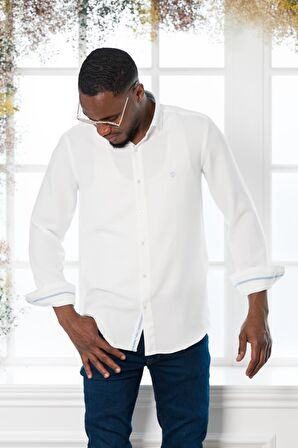 Paul Martin Slim Fit Gofre Kumaş Uzun Kol Erkek Yazlık Gömlek