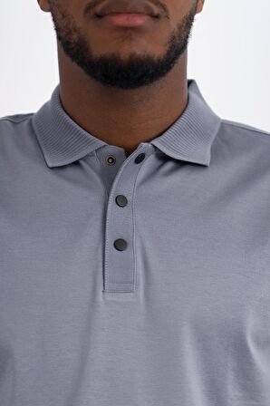 NEHİR by Faruk Ülker Polo Yaka Çıt Çıtlı Merserize Süperfine Cotton Erkek T-Shirt 