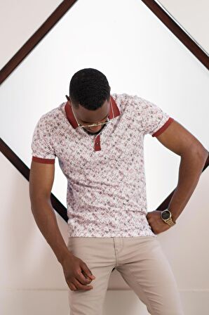 Polo Yaka Dynamıc Fit Baskı Desenli Çıt Çıt Detaylı Kısa Kol Erkek Yazlık T-shirt