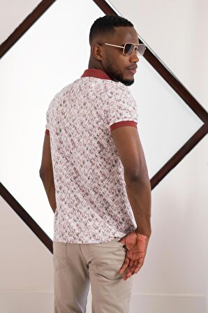 Polo Yaka Dynamıc Fit Baskı Desenli Çıt Çıt Detaylı Kısa Kol Erkek Yazlık T-shirt