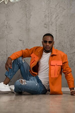 Regular Fit Torba Cepli Fermuar Kapamalı Astarsız Erkek Spor Polar Gömlek