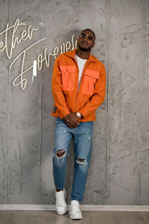 Regular Fit Torba Cepli Fermuar Kapamalı Astarsız Erkek Spor Polar Gömlek