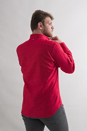 Dorss Slimfit Pamuklu Garnili Kışlık Kalın Kumaş Erkek Gömlek