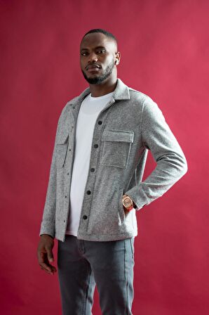 Sir Slimfit Çıtçıt Kapamalı Yan Ve Kapak Cepli Astarsız Yakalı Kırçıllı Spor Kısa Ceket 