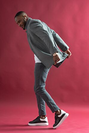 Slimfit Hakim Yaka Düğmeli Yan Cepli Astarlı Tek Yırtmaçlı Kaşmir Erkek Kaban