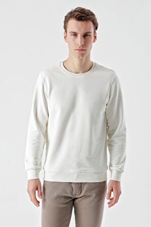 Slimfit  Bisiklet Yaka Düz Renk 2 iplik Erkek Sweatshirt