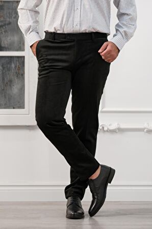 Apartro Regular Fit İnce Fitilli Boru Paça Yan Cep Kalın Kumaş Kadife Pantolon