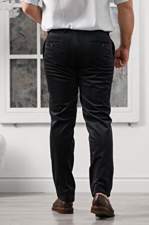 Apartro Regular Fit İnce Fitilli Boru Paça Yan Cep Kalın Kumaş Kadife Pantolon