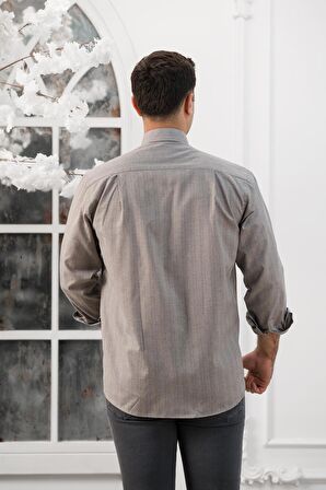 Advante Geniş Ve Rahat Kesim Cepli Çizgili Klasik Erkek Gömlek