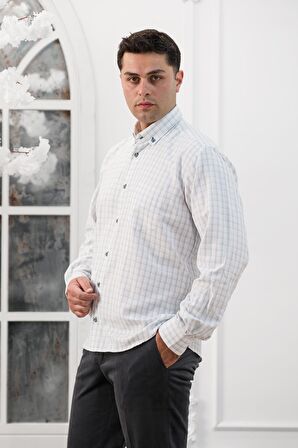 Advante Geniş Kesim Cepli Kareli Mevsimlik Kumaş Erkek Gömlek