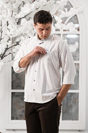 Advante Geniş Kesim Cepli Kareli Mevsimlik Kumaş Erkek Gömlek